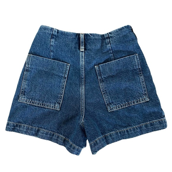 Zara High Waisted Button Jean Shorts - Picture 2 of 3